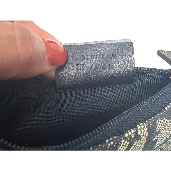 Christian Dior Saddle Coin Case Navy Blue Trotter Canvas with Gold Hardware Made - Picture 2 of 8